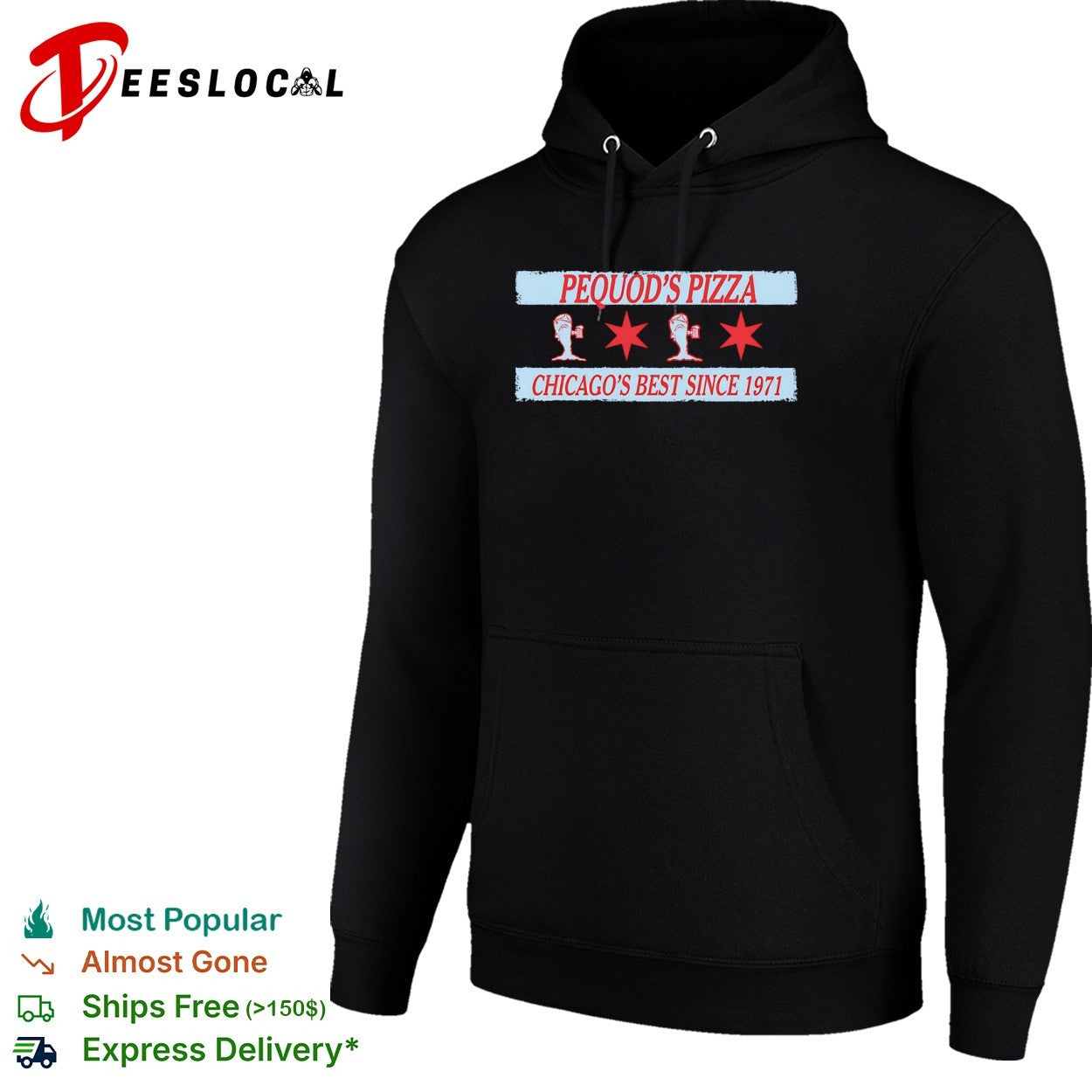 Pequod’s Pizza Chicago’s Best Since 1971 Chicago Flag Shirt