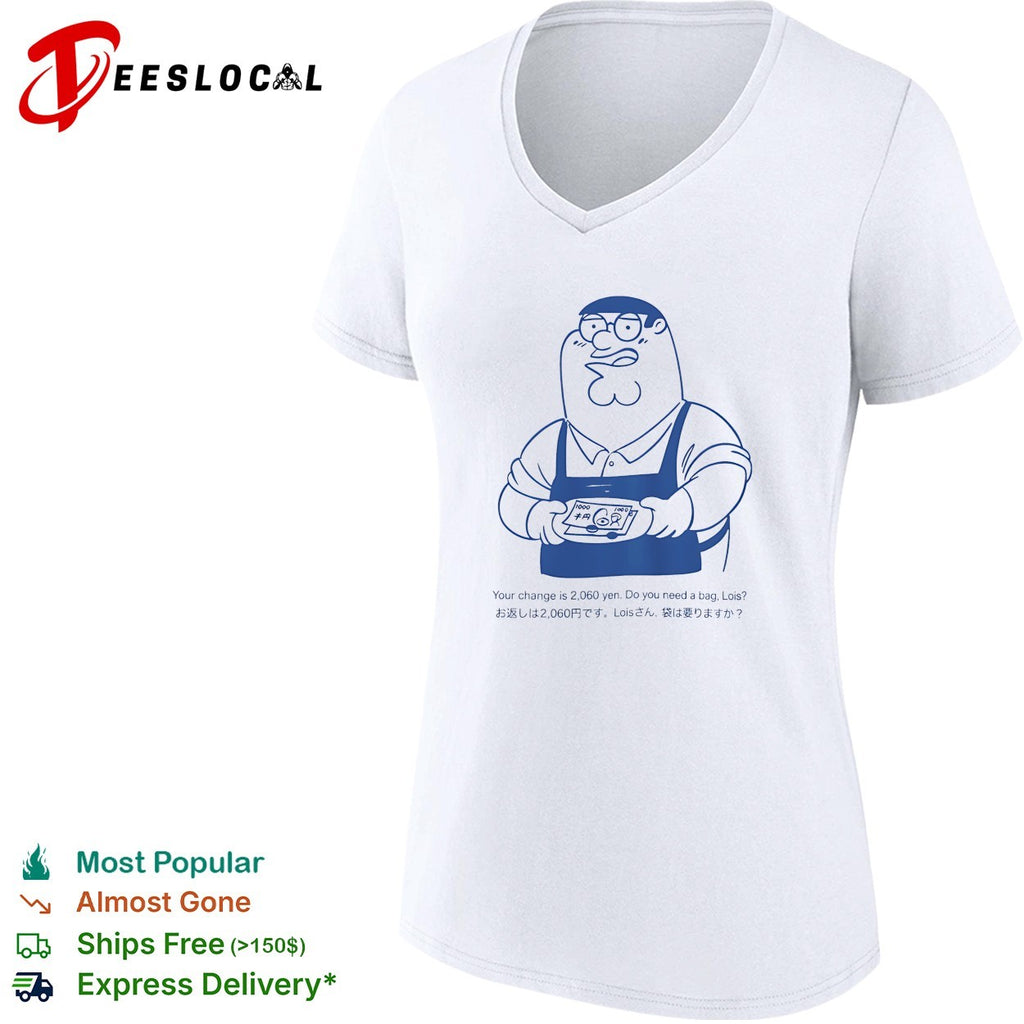 Peter Griffin Japanese convenience store 2060 yen do you need a bag Lois shirt