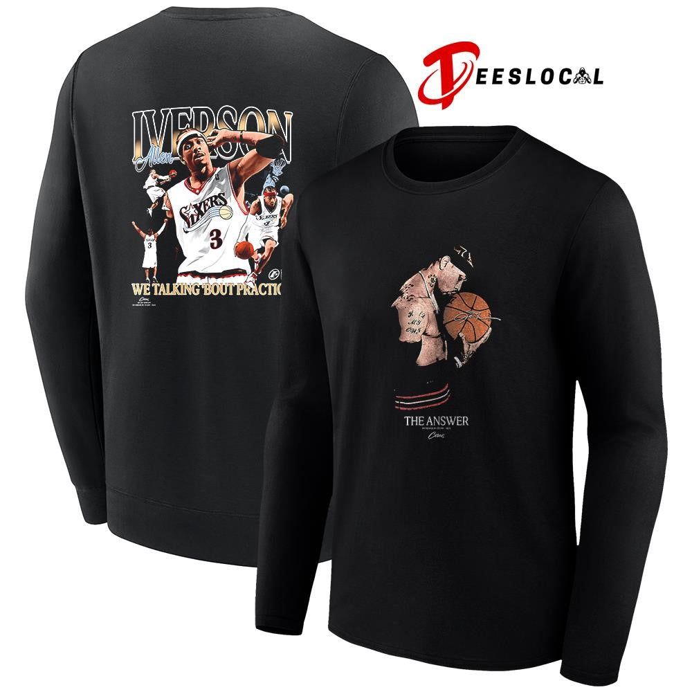 Philadelphia 76ers Allen Iverson the Answer we talking ’bout practice shirt