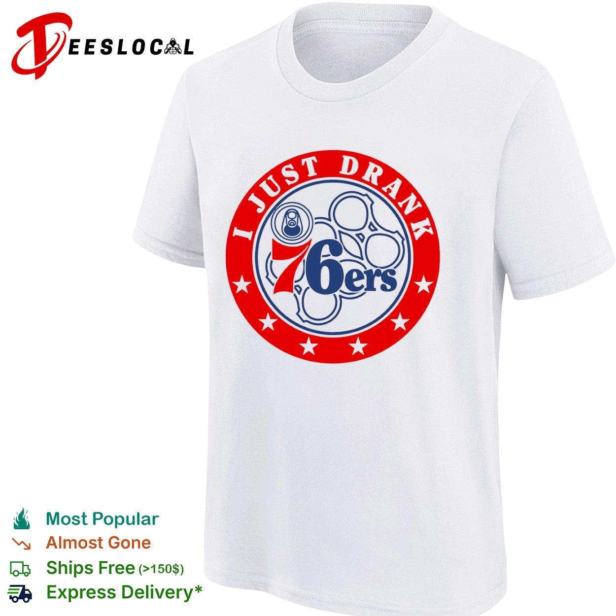 Philadelphia 76ers I just drank 76ers logo beer ring shirt