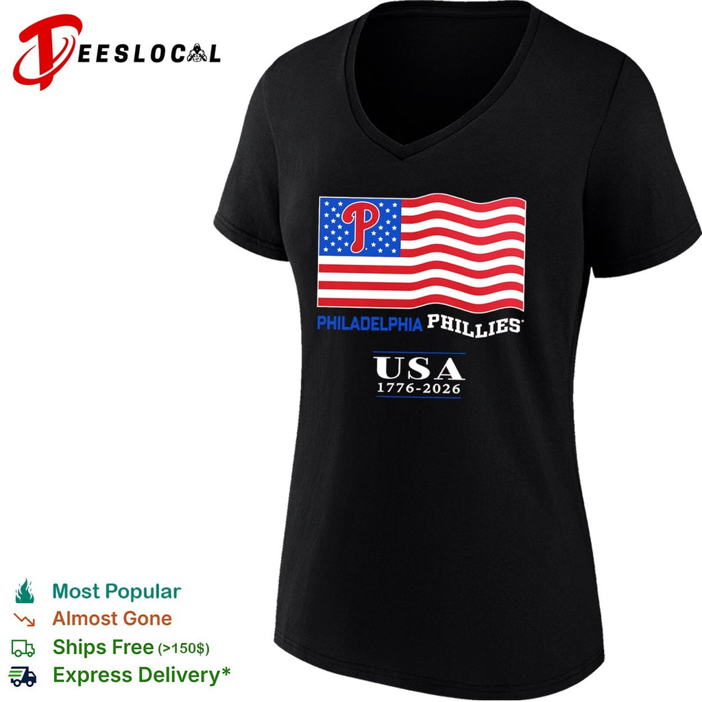 Philadelphia Phillies USA 1776 2026 MLB American flag shirt