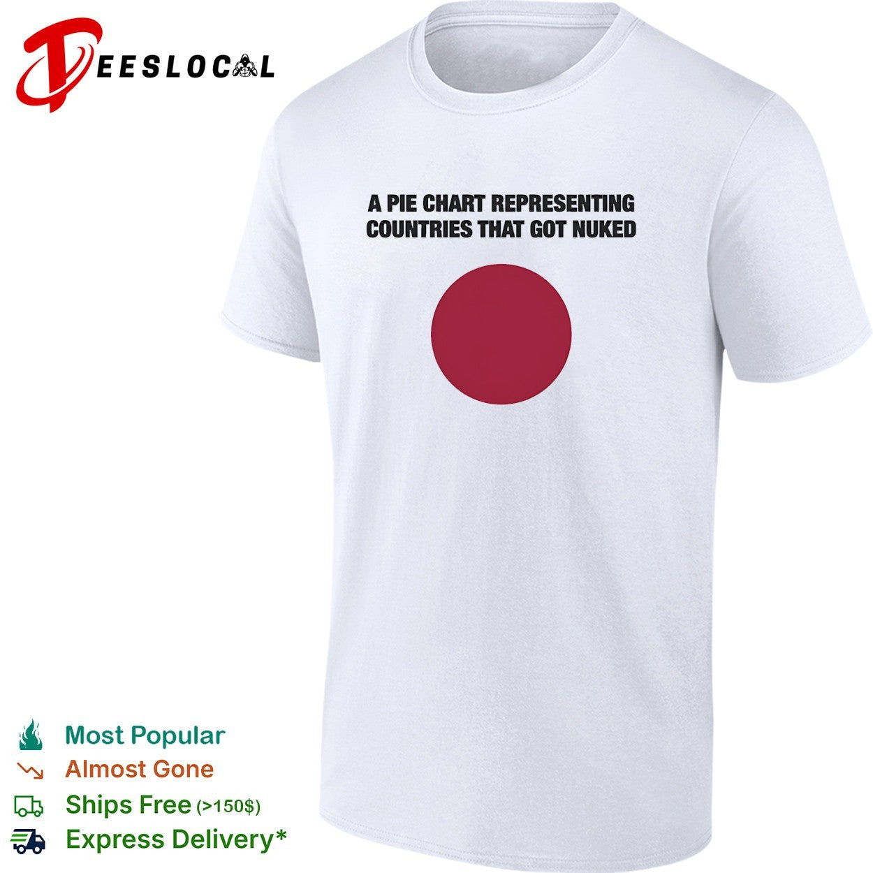 Pie chart representing countries that got nuked Japan flag shirt