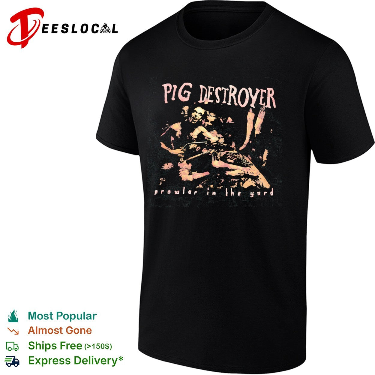 Pig Destroyer grindcore band album art prowler in the yard shirt