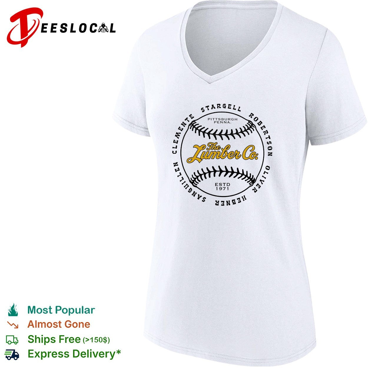 Pittsburgh Lumber Co 1971 baseball Clemente Stargell Robertson Oliver Hebner Sanguillen shirt