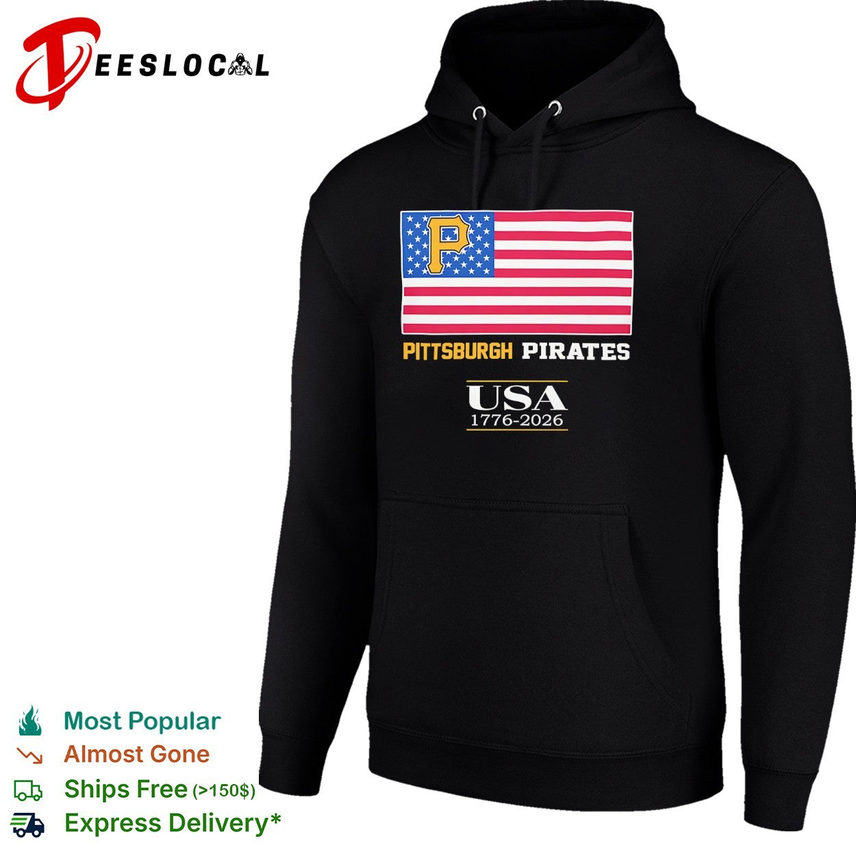 Pittsburgh Pirates USA 1776 2026 American Flag Logo Patriotic Baseball Team shirt