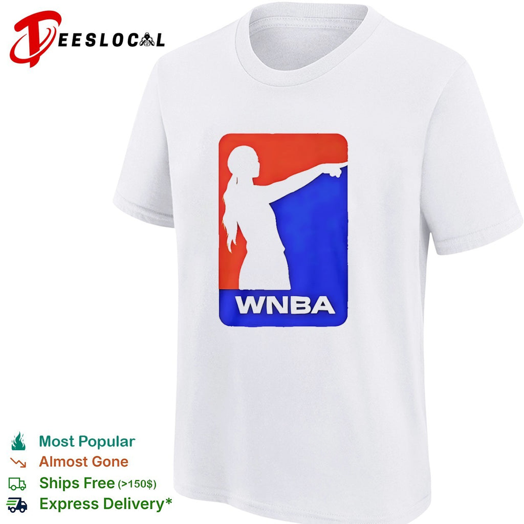 Pointing woman WNBA logo style Sophie Cunningham shirt