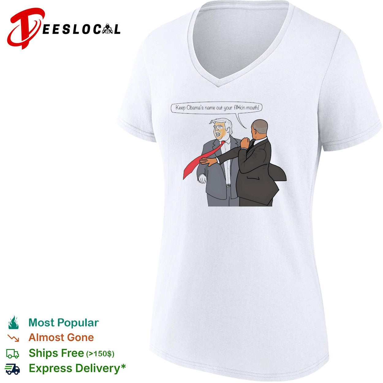 Political cartoon Trump and Obama slap fight shirt