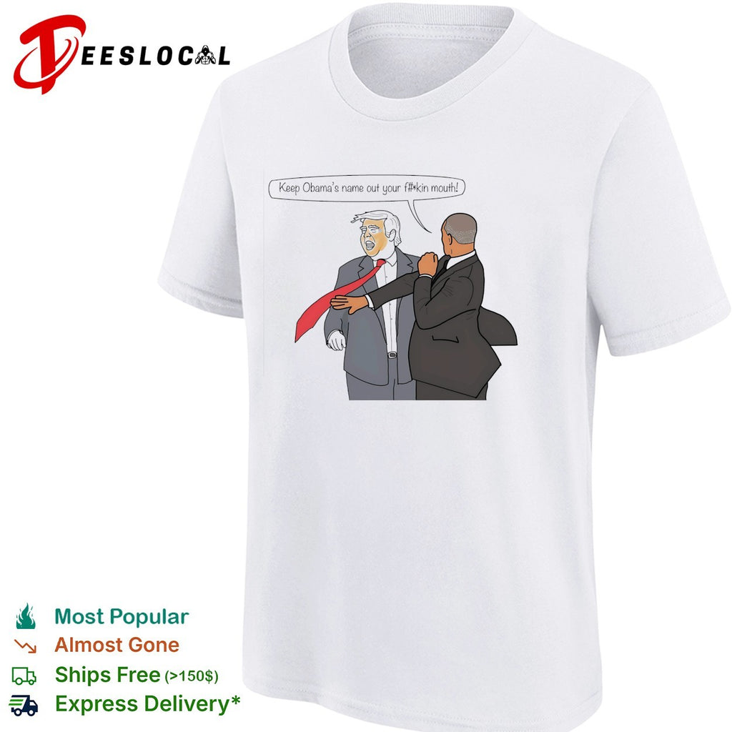 Political cartoon Trump and Obama slap fight shirt