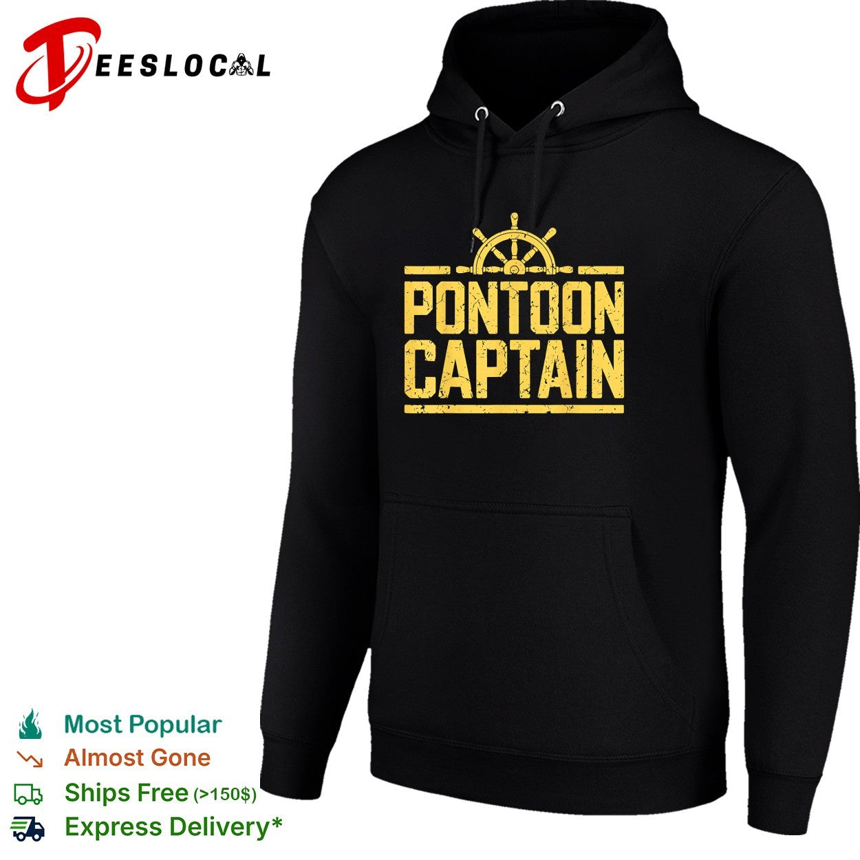 Pontoon captain ship wheel shirt
