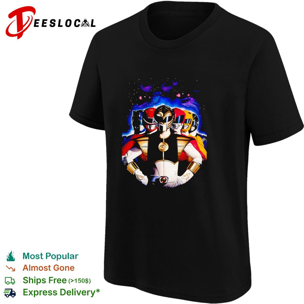 Power Rangers White Ranger and Mighty Morphin Power Rangers shirt