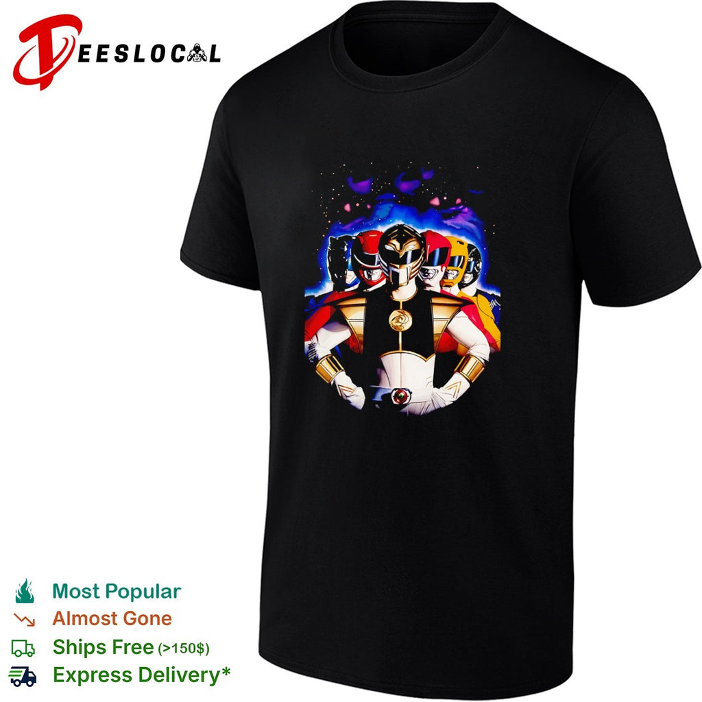 Power Rangers White Ranger and Mighty Morphin Power Rangers shirt
