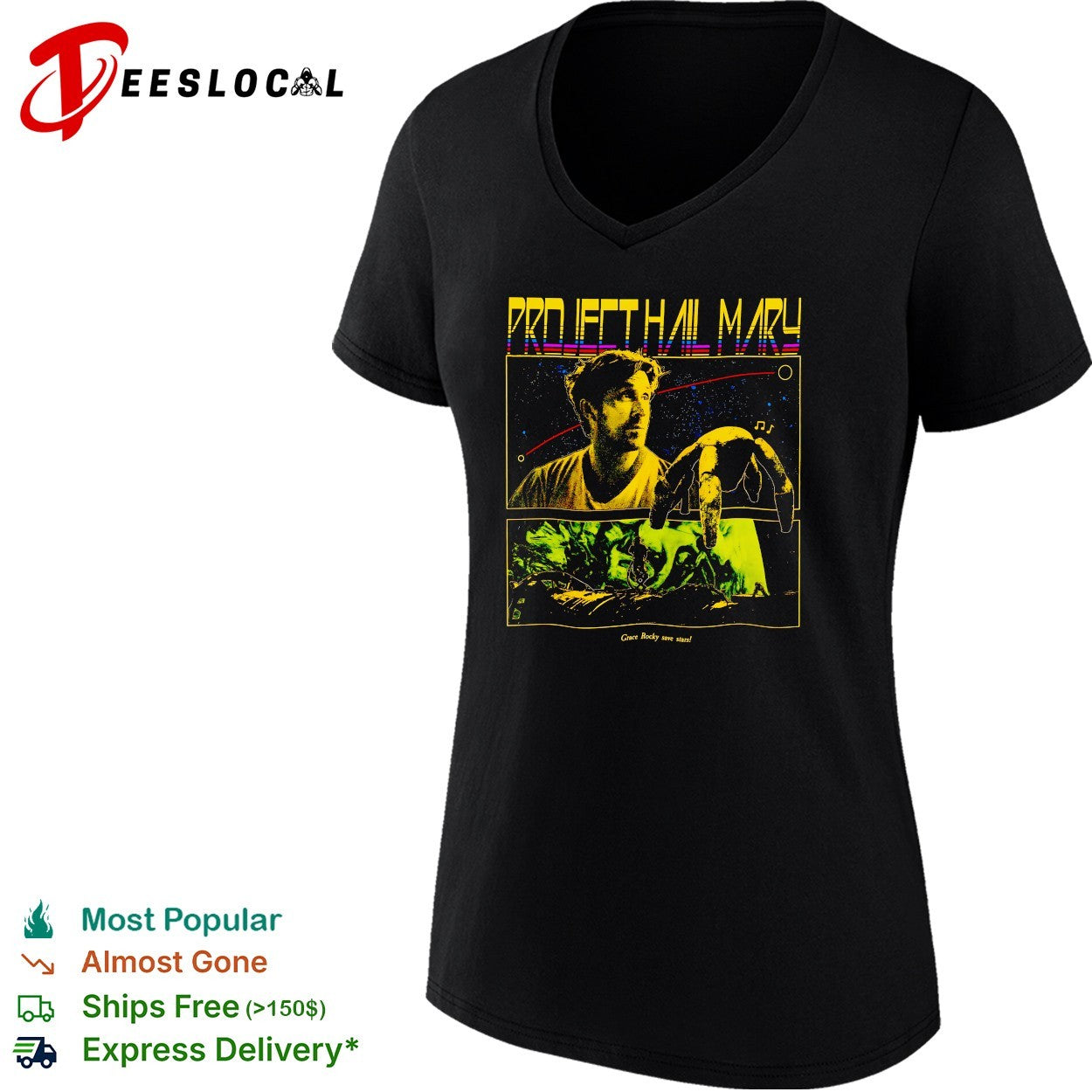 Project Hail Mary Grace Rocky save stars poster shirt