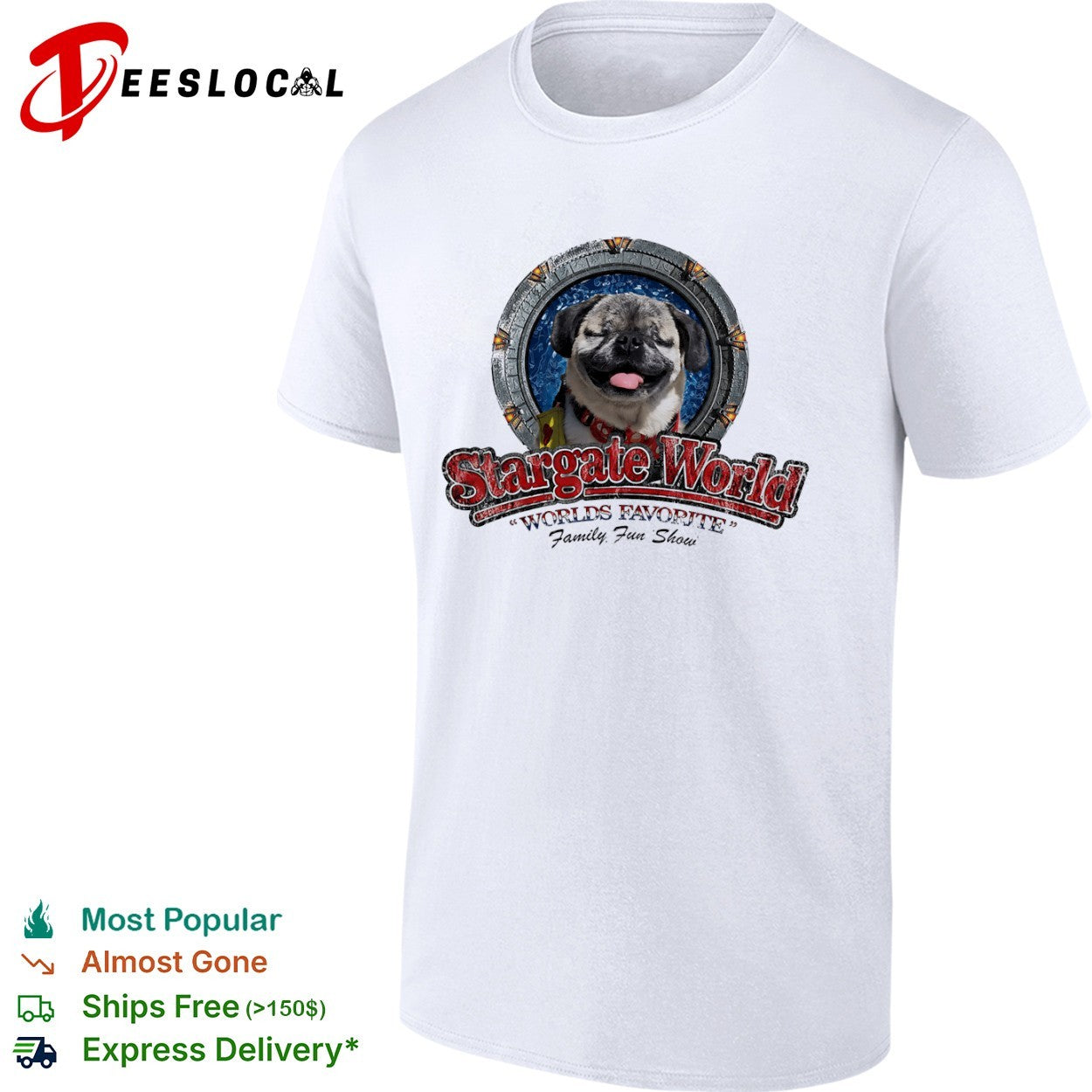Pug Stargate World Worlds Favorite Family Fun Show Shirt