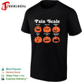 Pumpkin jack o lantern pain scale no pain to worst pain possible Halloween shirt