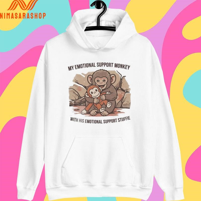 Punch Macaque Monkey My Emotional Support Monkey With His Emotional Support Stuffie 2026 Shirts