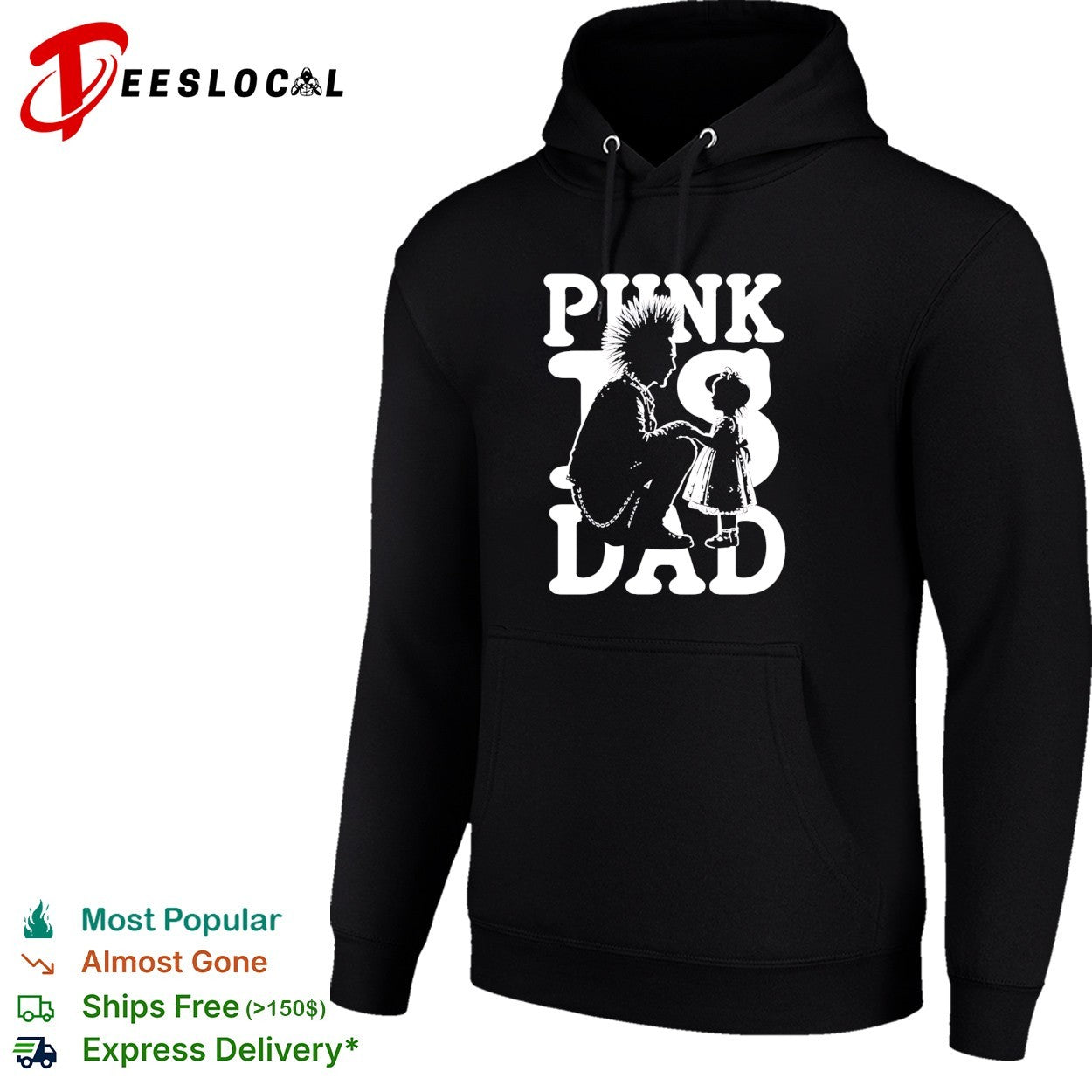 Punk Is Dad fatherhood mohawk parenting shirt
