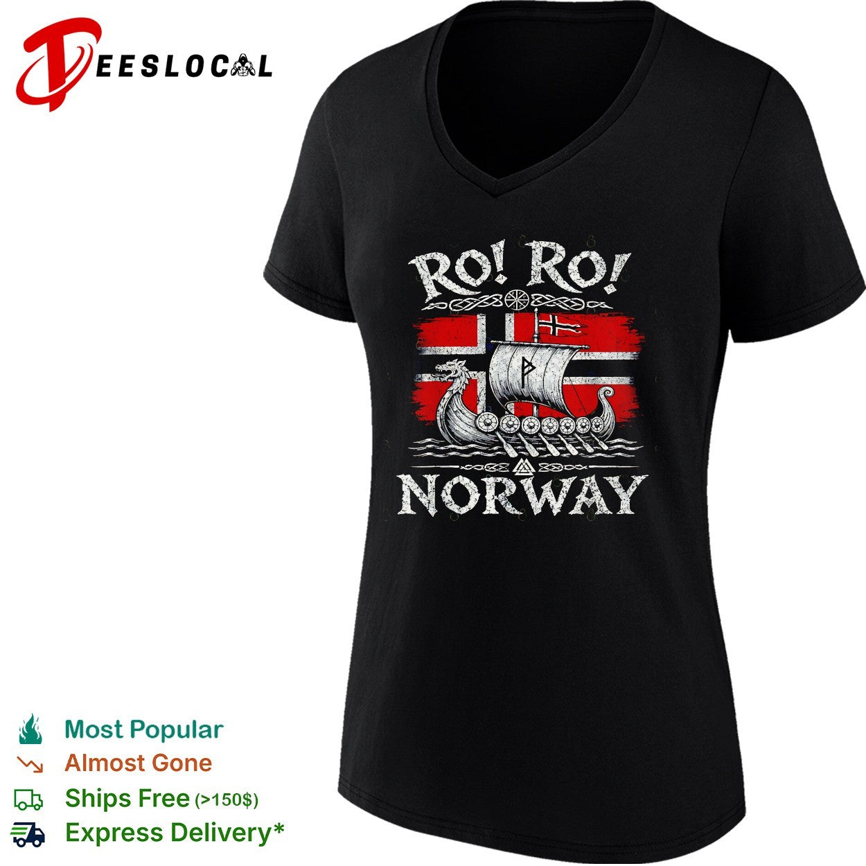 RO RO Norway Viking longship shirt