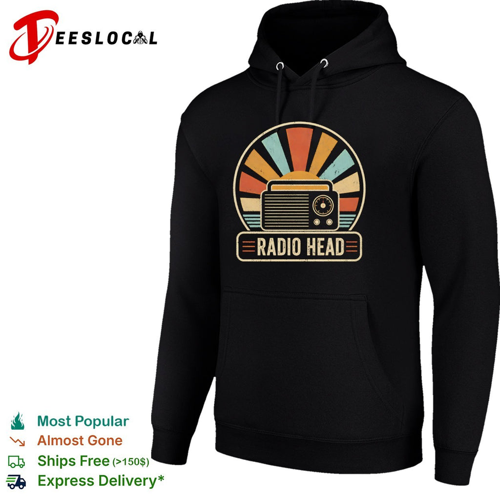 Radio Head Retro Sunset Design with Radio shirt