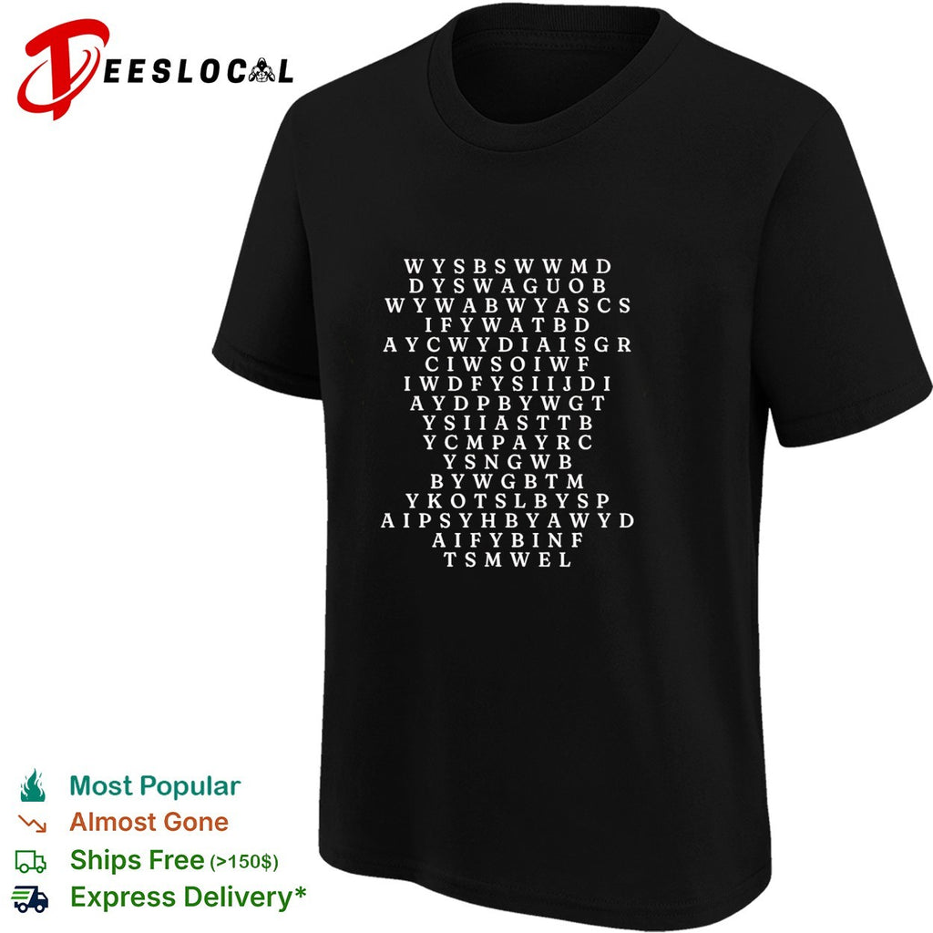 Random word search letter grid puzzle shirt