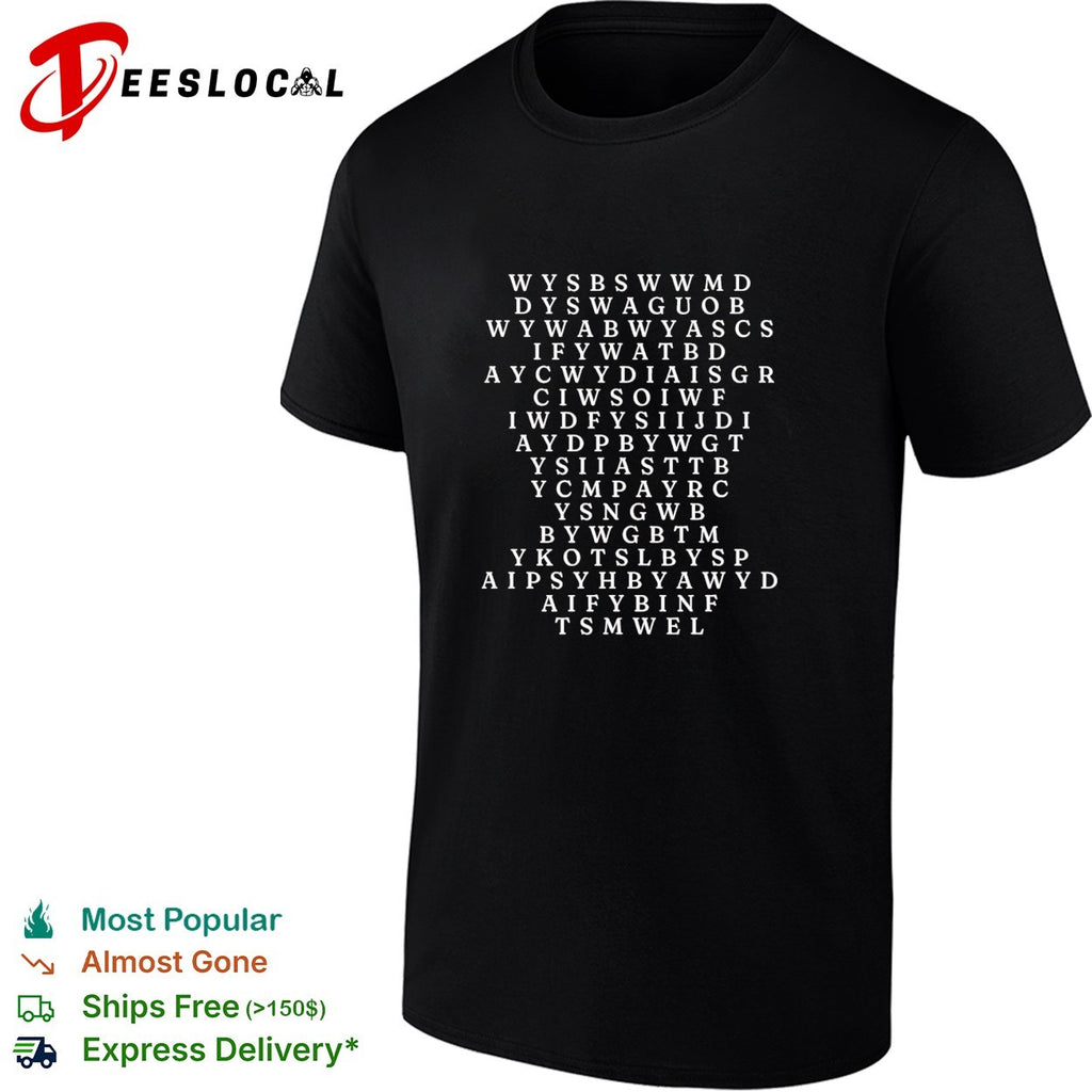 Random word search letter grid puzzle shirt