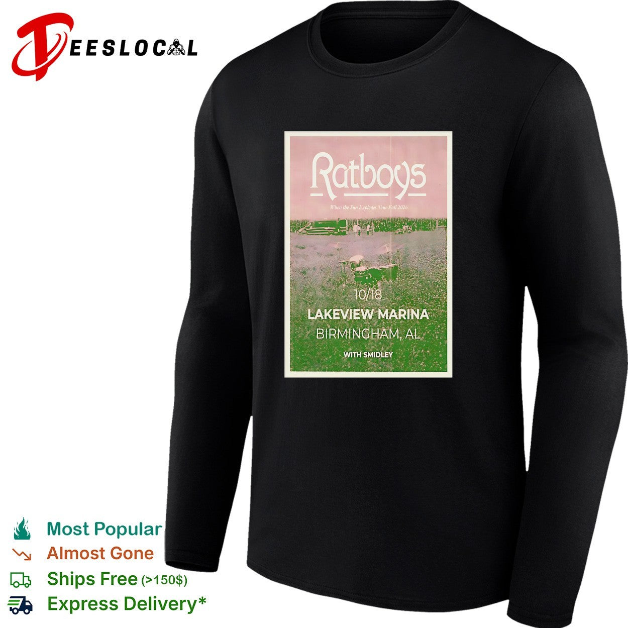 Ratboys When the Sun Explodes Tour Fall 2026 Lakeview Marina Birmingham AL shirt