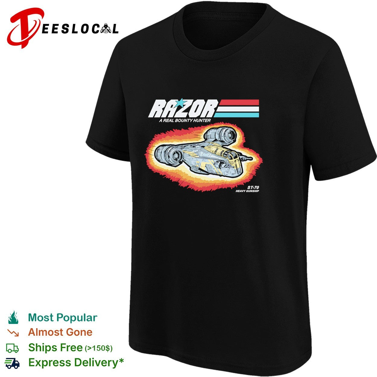 Razor a real bounty hunter ST 70 heavy gunship GI Joe Mandalorian parody shirt