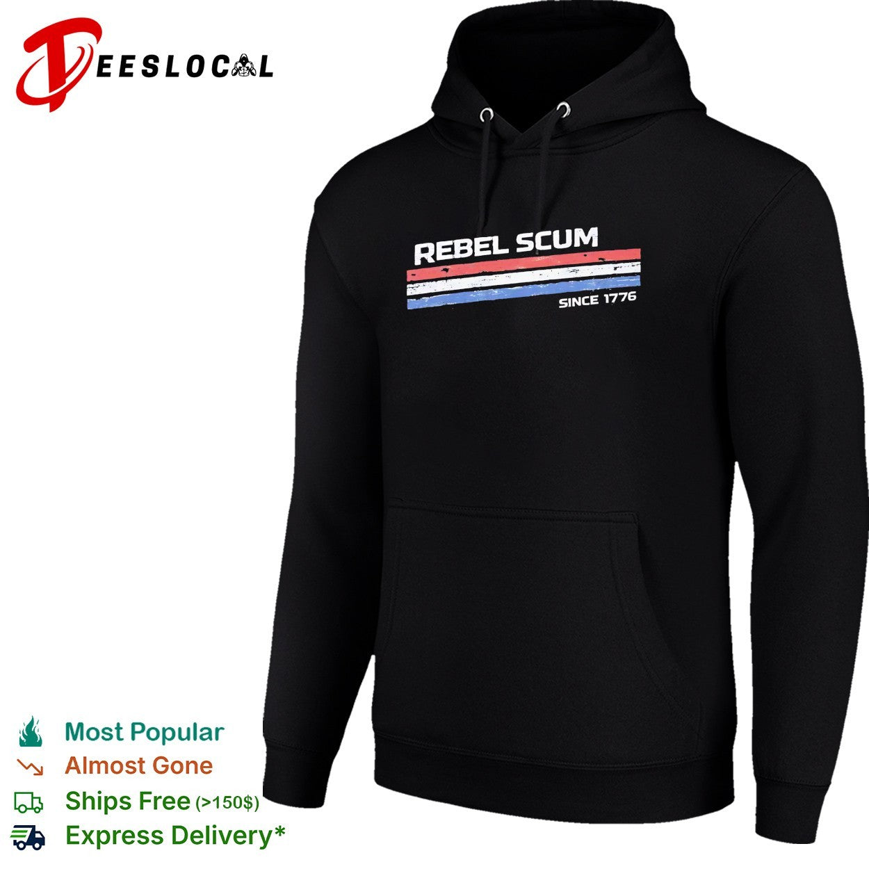Rebel Scum since 1776 patriotic stripes shirt