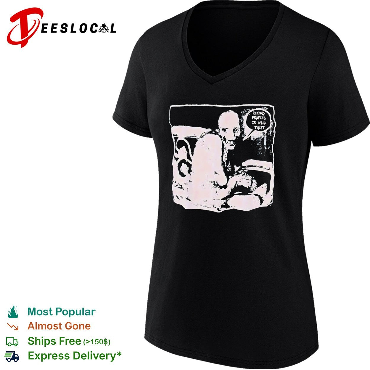 Record Profits is Wage Theft Horror shirt