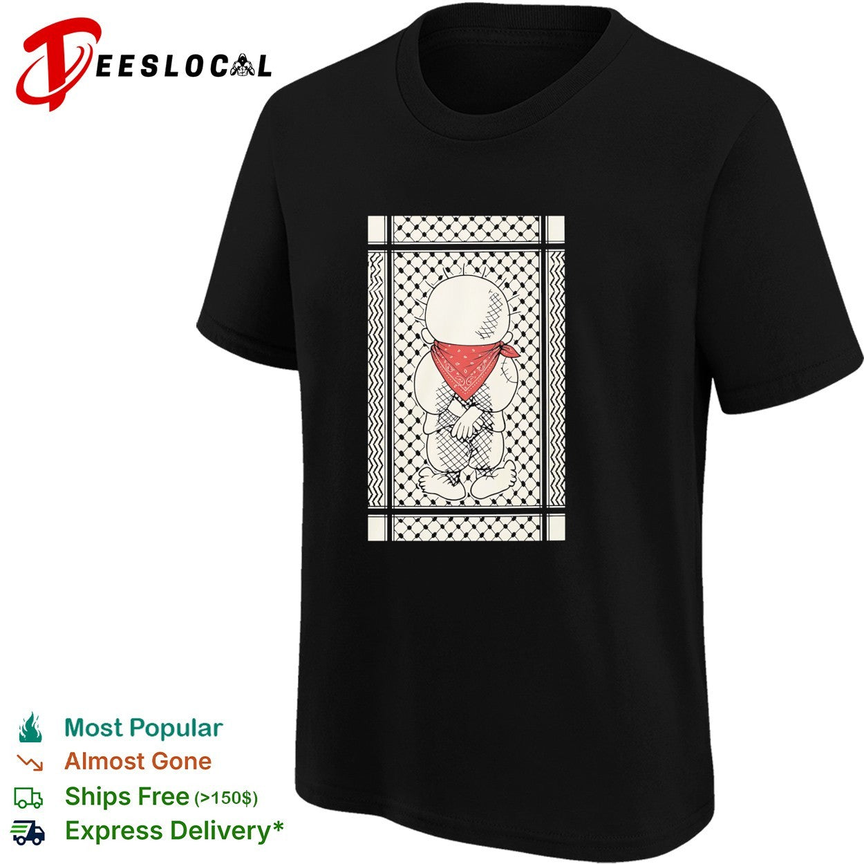 Renaud Pro Palestine Handala Keffiyeh shirt