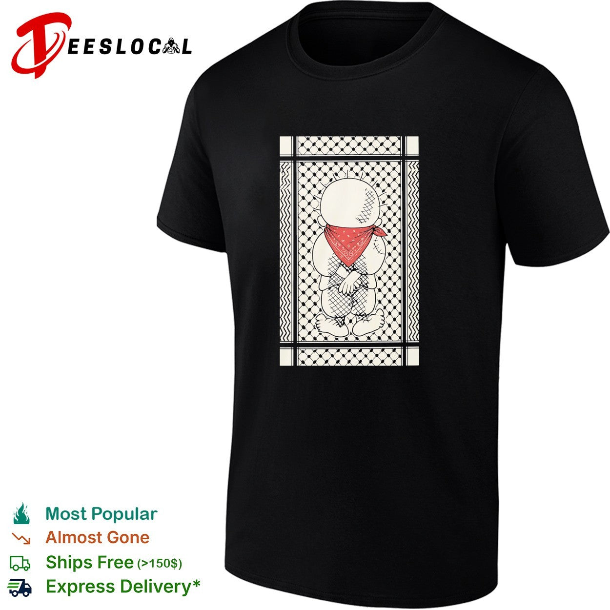Renaud Pro Palestine Handala Keffiyeh shirt