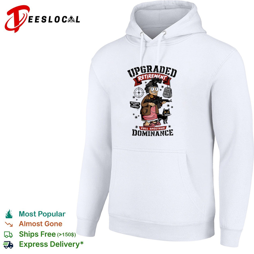 Retired not expired upgraded retirement grandma full spectrum dominance cat shirt