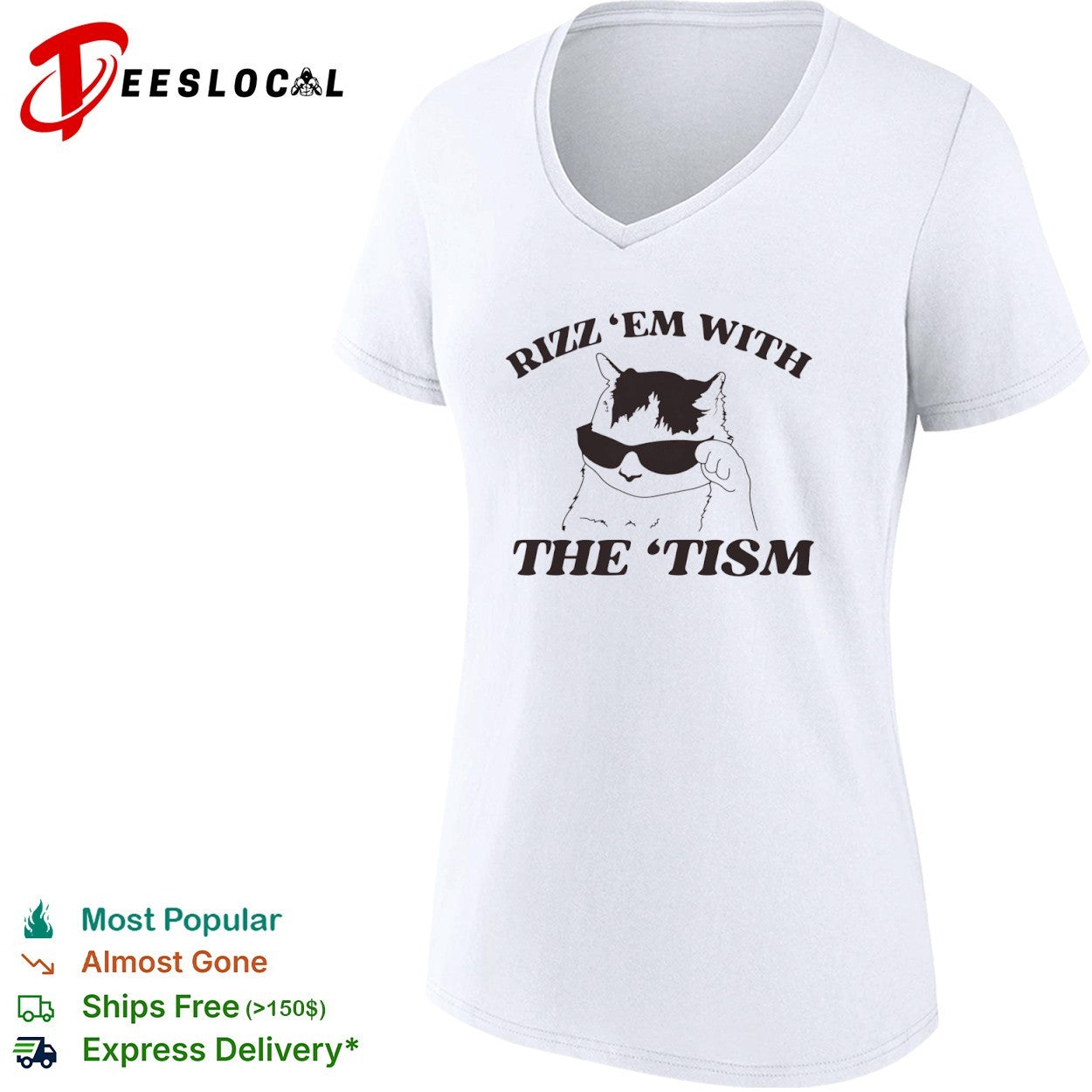 Rizz them with the tism cat sunglasses shirt