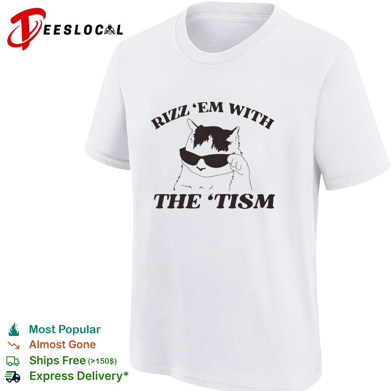 Rizz them with the tism cat sunglasses shirt