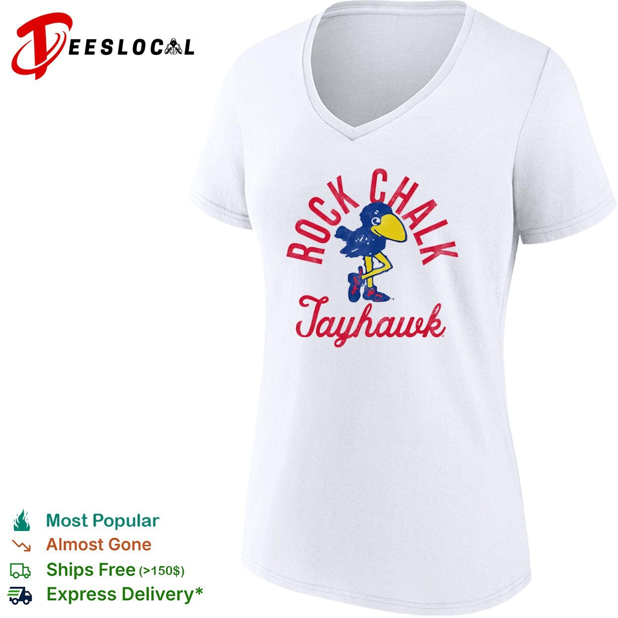 Rock Chalk Jayhawk Kansas Jayhawks Mascot shirt