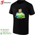 Ronaldo R9 Brazil wearing flag and running collage shirt