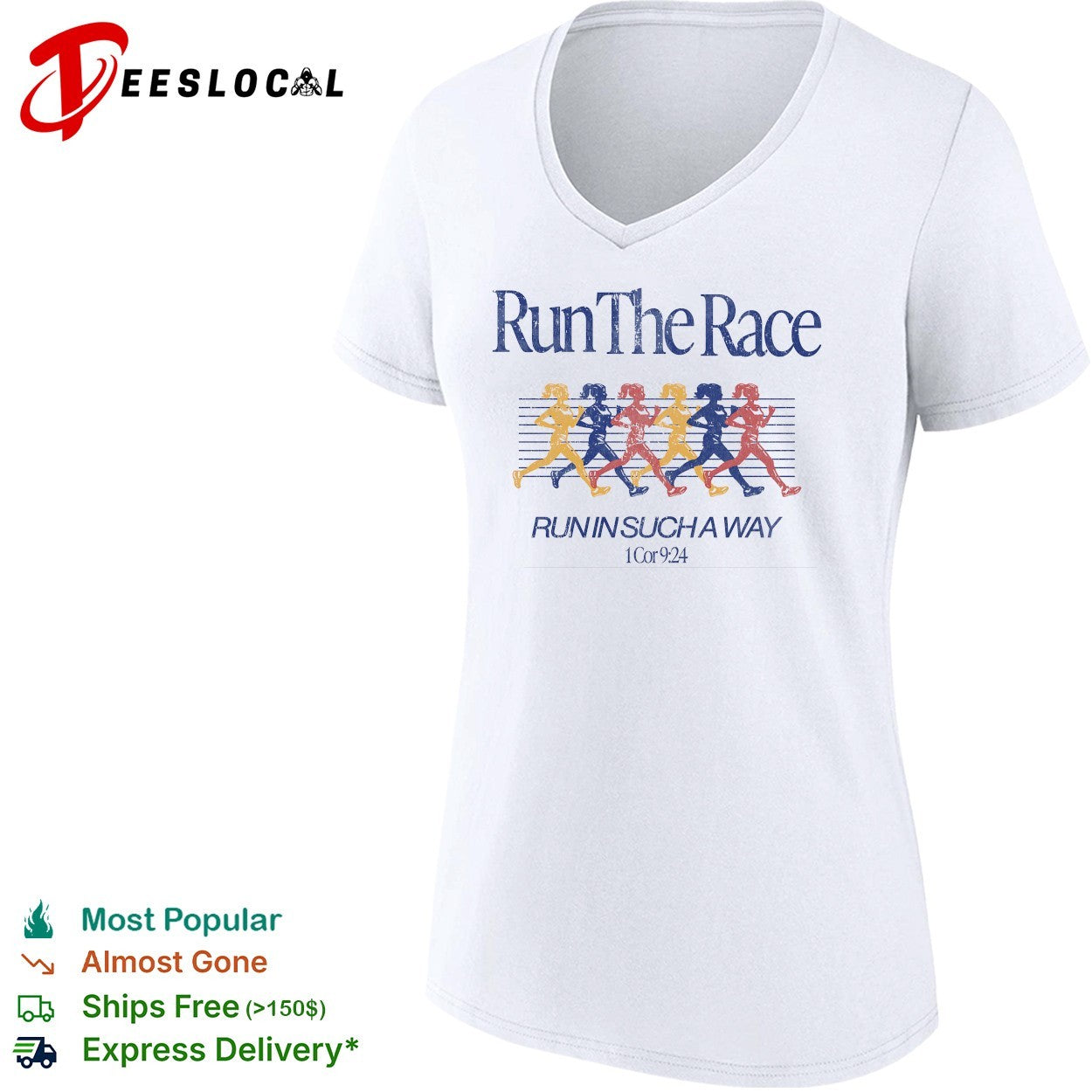 Run the race run in such a way 1 Cor 9 24 women runners shirt