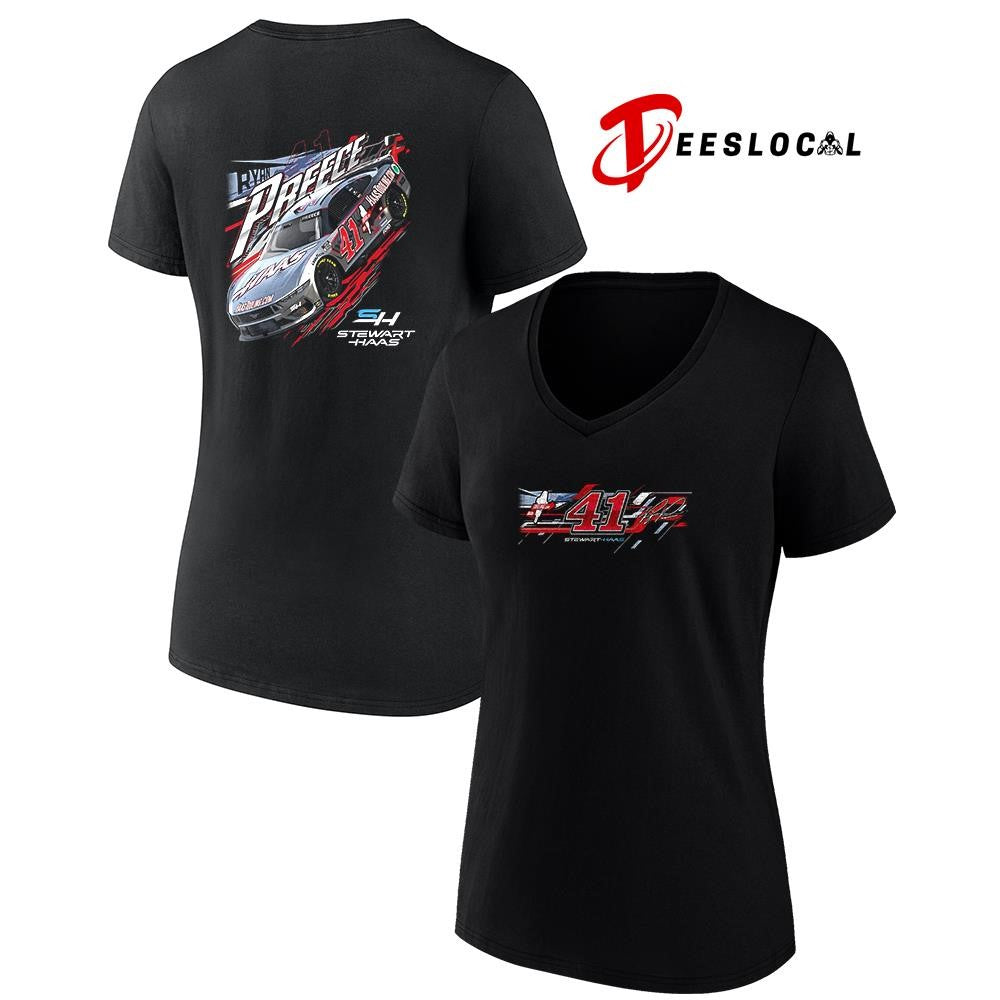 Ryan Preece No 41 Stewart Haas car racing signature graphic shirt