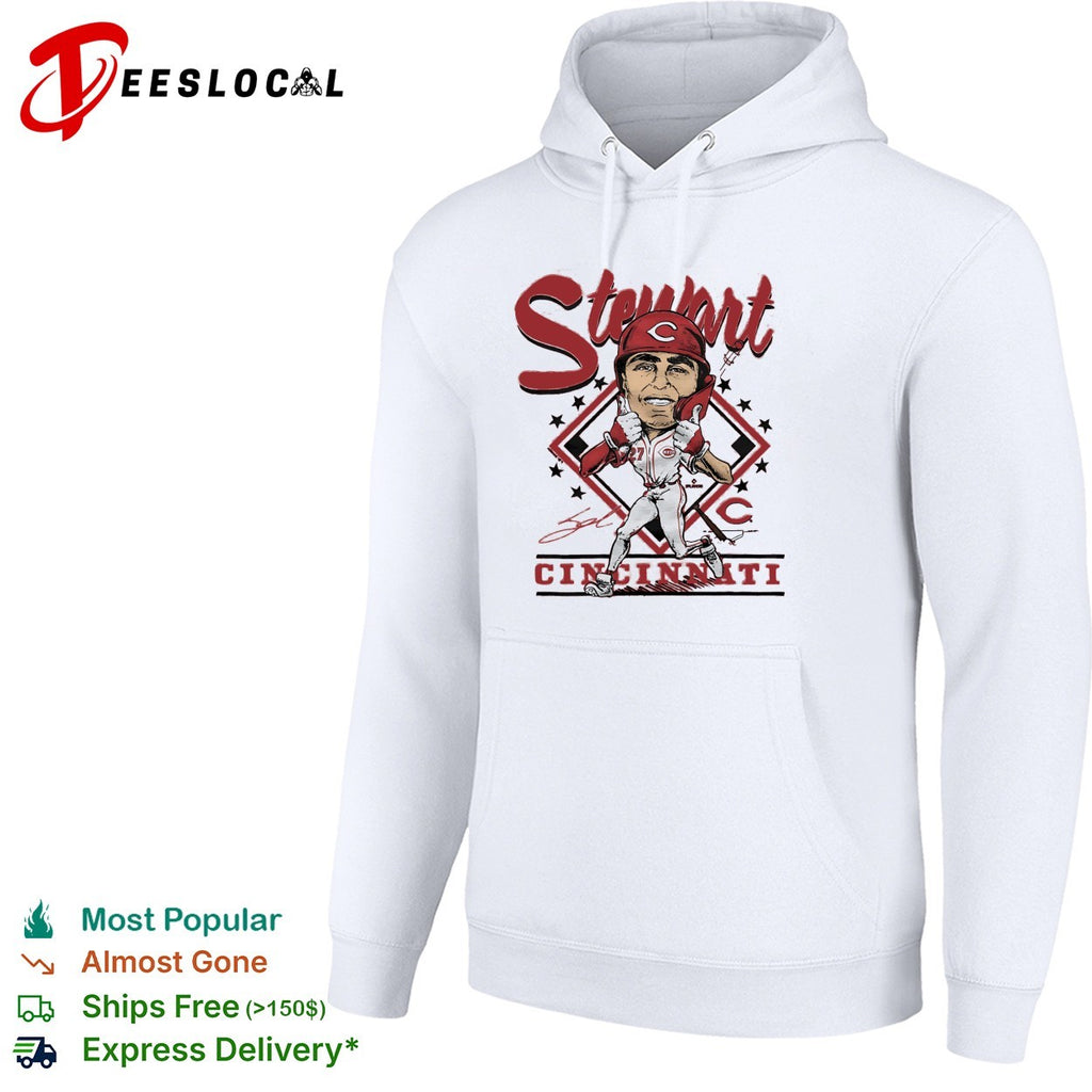 Sal Stewart Cincinnati Reds cartoon signature shirt