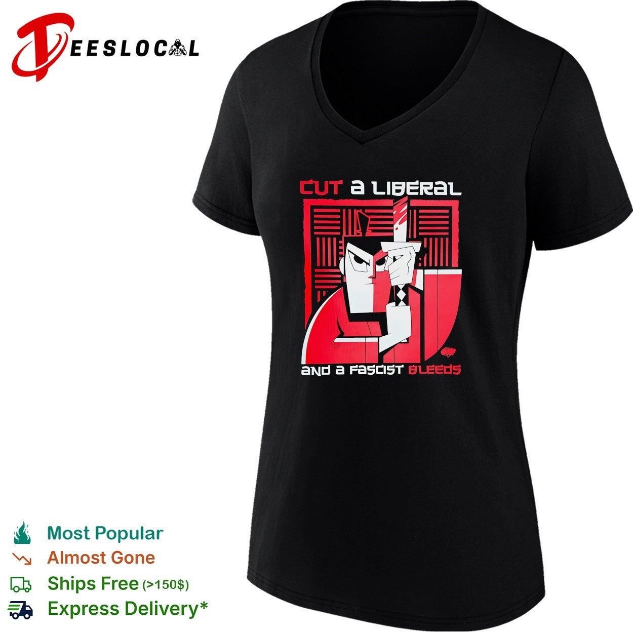 Samurai Jack style sword liberal fascist political shirt