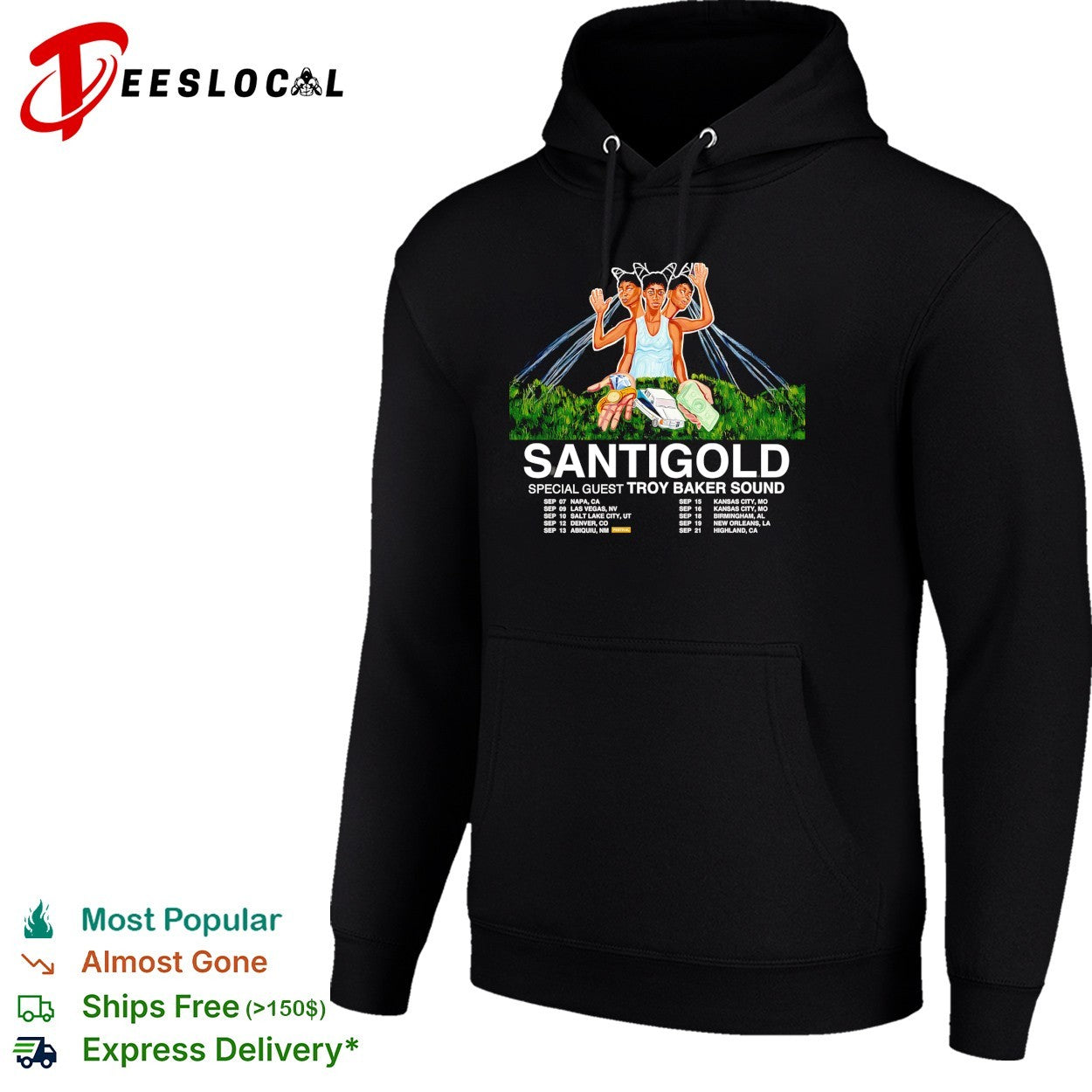Santigold Troy Baker Sound tour poster shirt