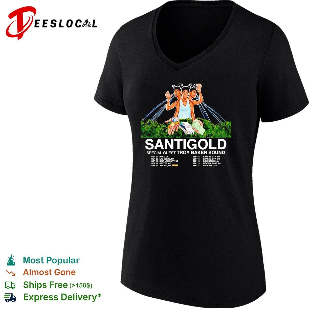 Santigold Troy Baker Sound tour poster shirt