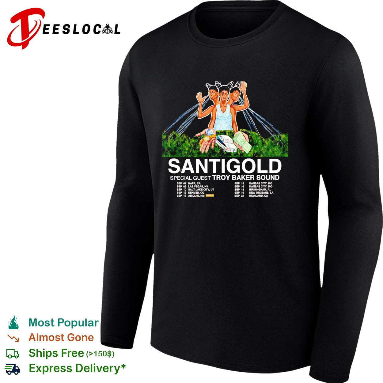 Santigold Troy Baker Sound tour poster shirt