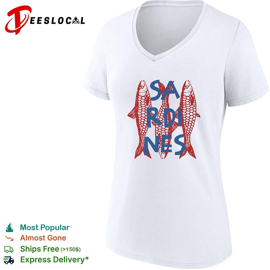 Sardines red fish typography shirt