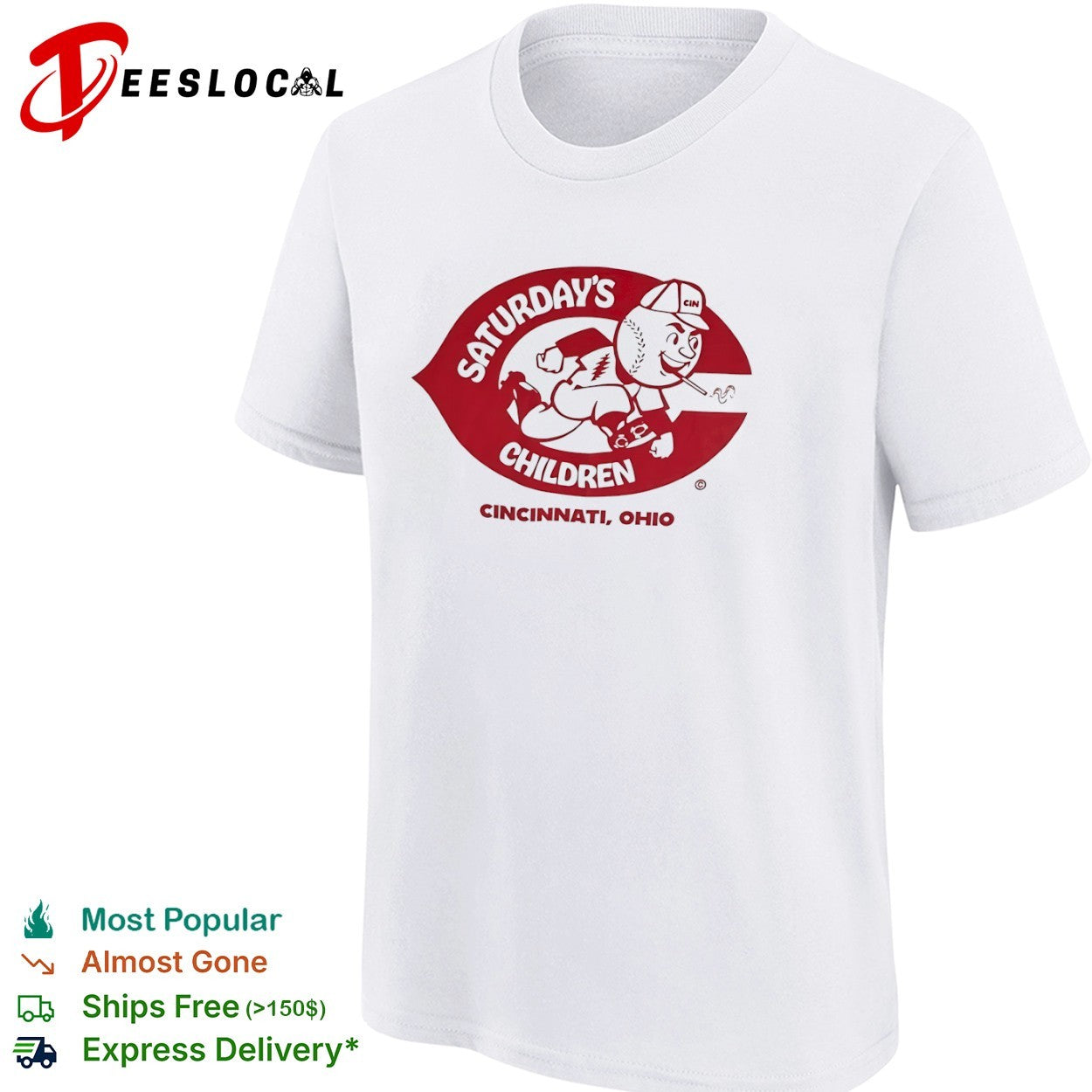 Saturday’s Children Cincinnati Reds Mr Redlegs x Grateful Dead Logo shirt