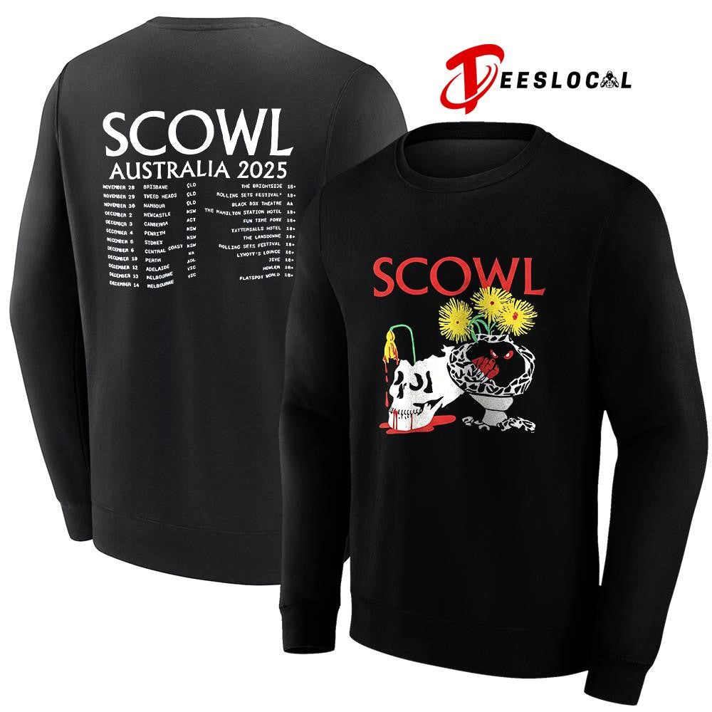Scowl Australia dates schedule skull shirt