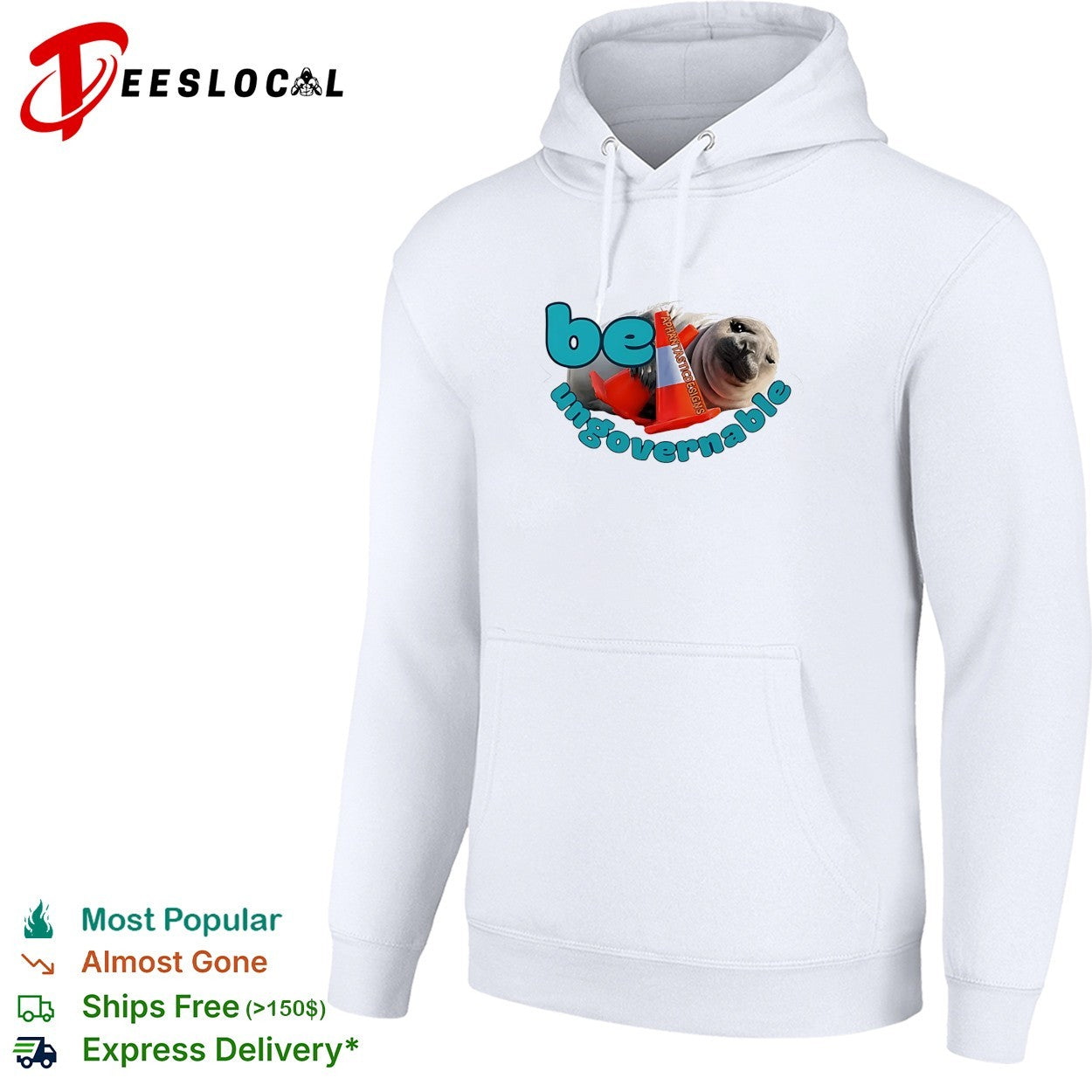 Seal holding traffic cone be ungovernable shirt