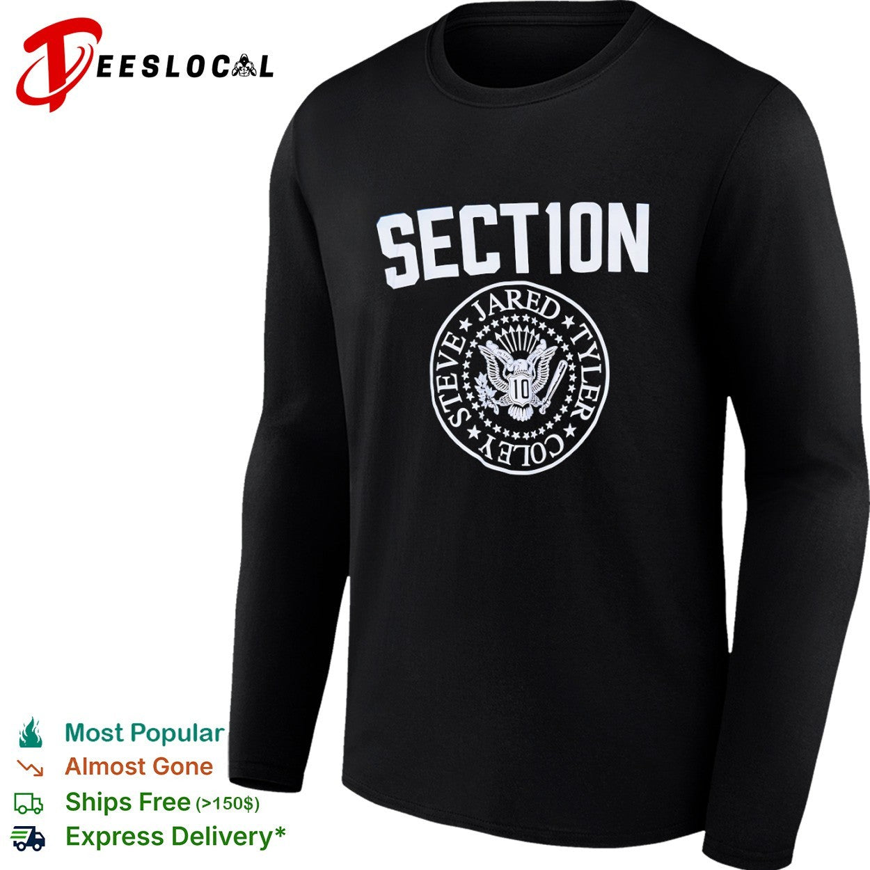 Section 10 Steve Jared Tyler Coley baseball seal shirt