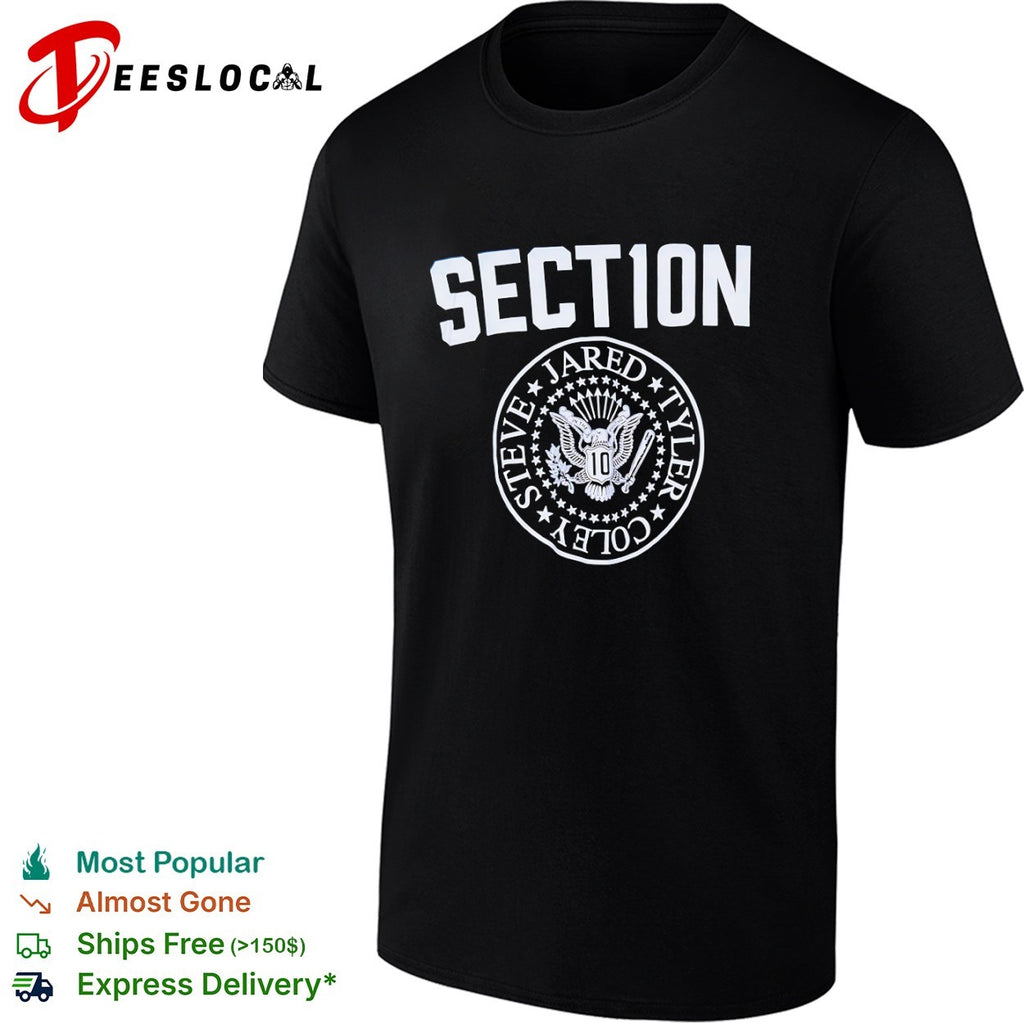 Section 10 Steve Jared Tyler Coley baseball seal shirt