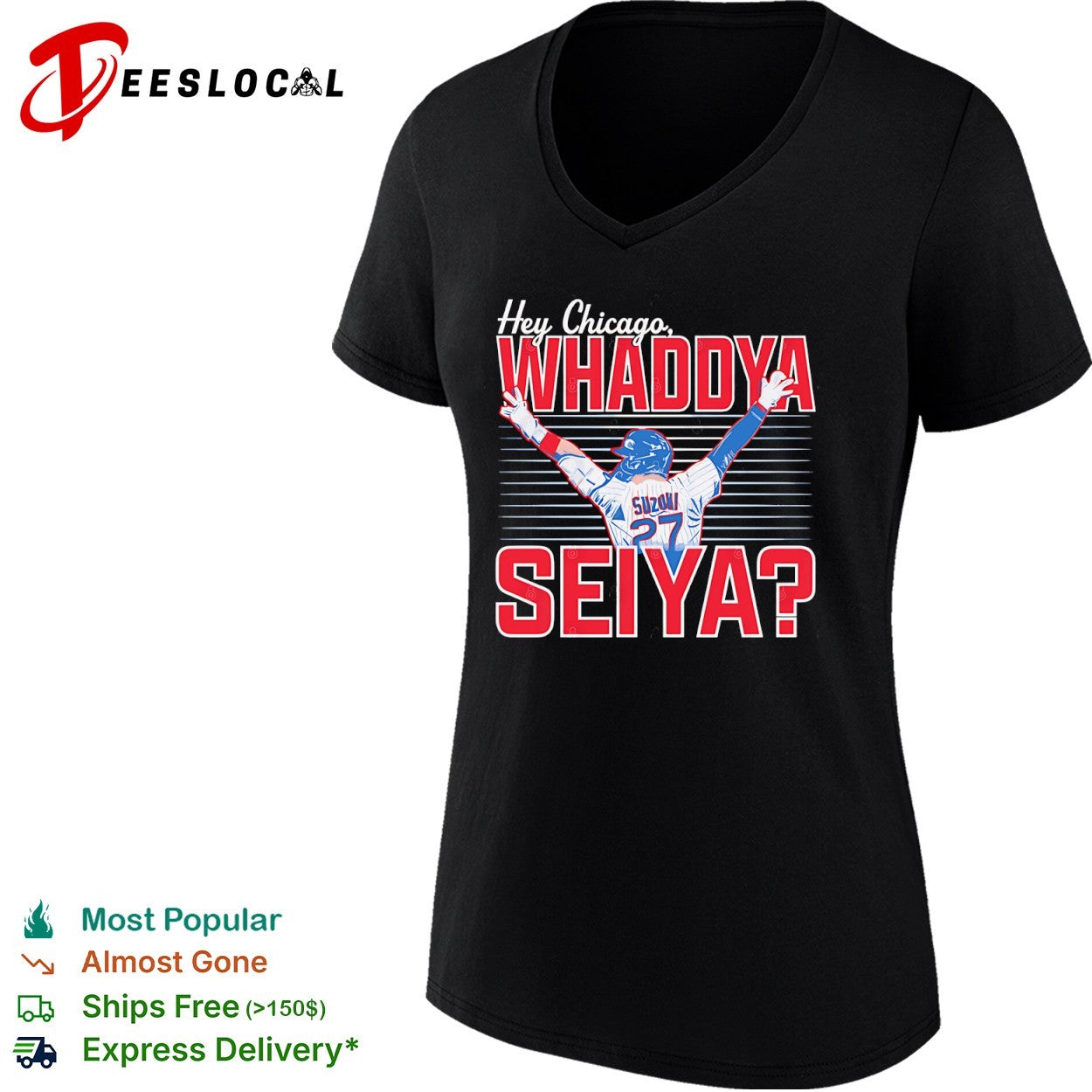 Seiya Suzuki Chicago Cubs hey whaddya player back shirt