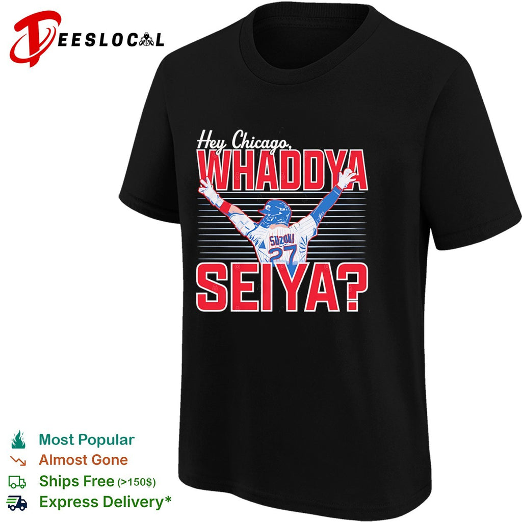 Seiya Suzuki Chicago Cubs hey whaddya player back shirt